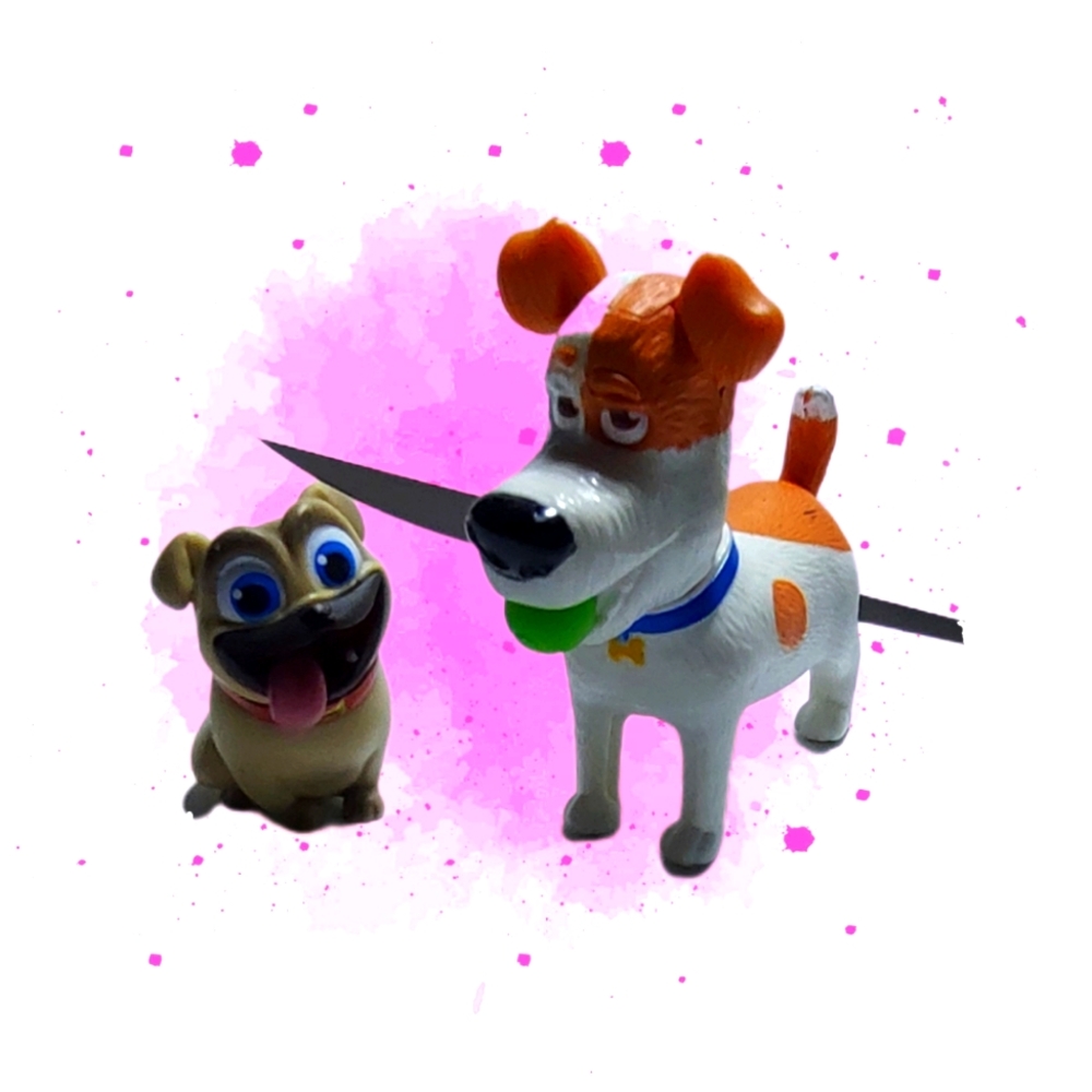 Secret life of pets Max Mel pug dog McDonald's toy figure set
